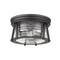 Z-Lite Cape Harbor 2 Light Flush Mount, Matte Black & Clear 491F2-MB - alternate 2